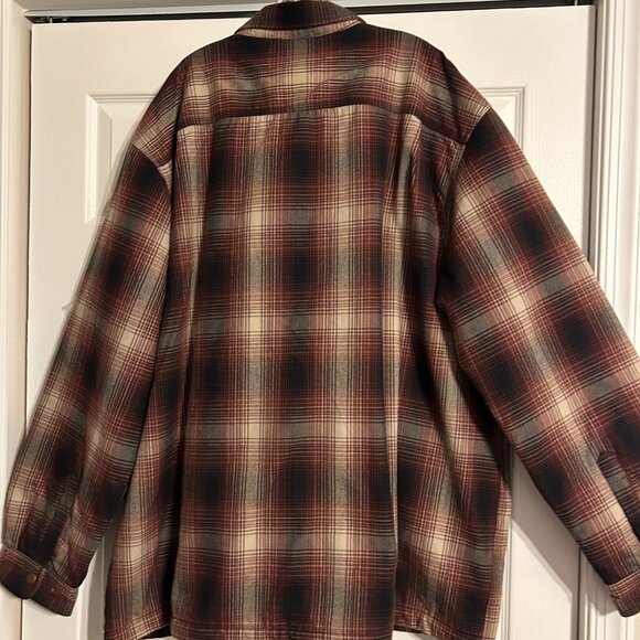 Mens CARHARTT Hubbard Sz 3XL Plaid Flannel Sherpa Lined Shirt Jacket - Picture 6 of 10